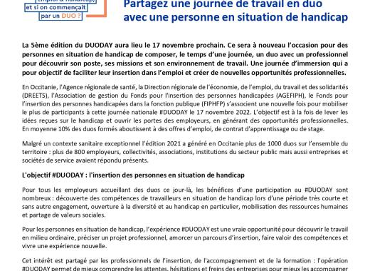 Réso, acteur du DUODAY