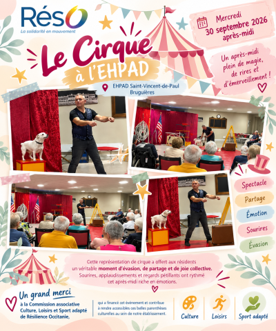 Le cirque s’invite à l’EHPAD Saint-Vincent-de-Paul !